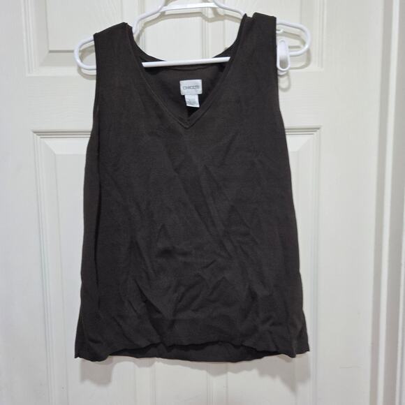 Chico’s Dark Brown Knit Sleeveless Top Size 3 XL - Picture 10 of 10
